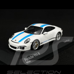 Porsche 911 R type 991 2016 blanc bandes bleues 1/43 Minichamps 413066276