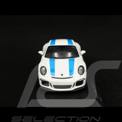 Porsche 911 R type 991 2016 blanc bandes bleues 1/43 Minichamps 413066276