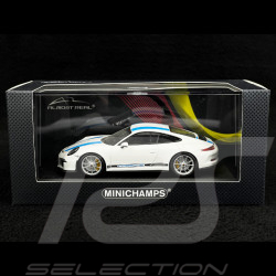 Porsche 911 R type 991 2016 blanc bandes bleues 1/43 Minichamps 413066276