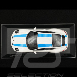 Porsche 911 R type 991 2016 blanc bandes bleues 1/43 Minichamps 413066276