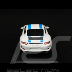 Porsche 911 R type 991 2016 blanc bandes bleues 1/43 Minichamps 413066276