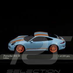 Porsche 911 R type 991 2016 bleu gulf bandes oranges 1/43 Minichamps 413066262