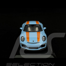 Porsche 911 R type 991 2016 bleu gulf bandes oranges 1/43 Minichamps 413066262