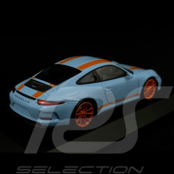 Porsche 911 R type 991 2016 bleu gulf bandes oranges 1/43 Minichamps 413066262