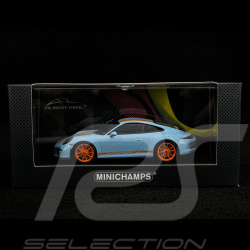 Porsche 911 R type 991 2016 bleu gulf bandes oranges 1/43 Minichamps 413066262