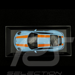 Porsche 911 R type 991 2016 bleu gulf bandes oranges 1/43 Minichamps 413066262