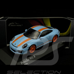 Porsche 911 R type 991 2016 bleu gulf bandes oranges 1/43 Minichamps 413066262