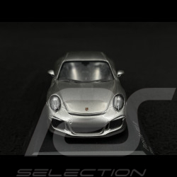 Porsche 911 R type 991 2016 argent Rhodium métallisé bandes latérales noires 1/43 Minichamps 410066224