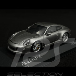 Porsche 911 R type 991 2016 argent Rhodium métallisé bandes latérales noires 1/43 Minichamps 410066224