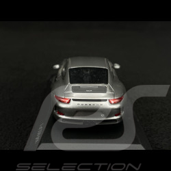 Porsche 911 R type 991 2016 argent Rhodium métallisé bandes latérales noires 1/43 Minichamps 410066224