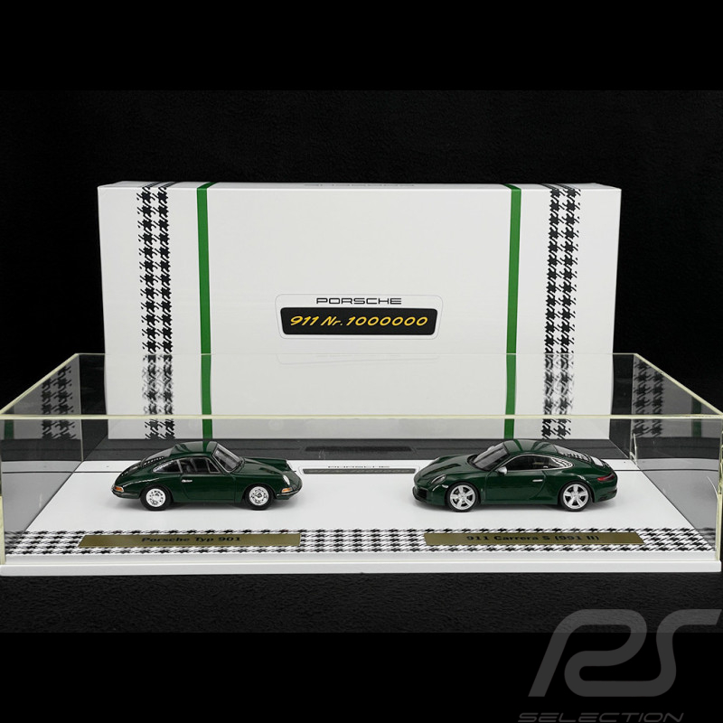 Set 1 000 000 1 million Porsche 911 1963 - 2017 Irish green 1/43 Spark WAX02400003