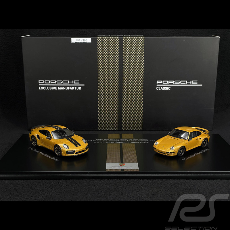 Set Porsche 911 Turbo Gold Porsche Classic Exclusive Manufaktur 1/43 Spark WAX02400993