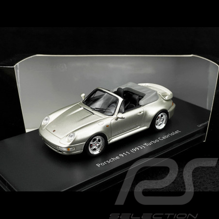 Porsche 911 type 993 Turbo Cabriolet gris argent métallisé 1/43 Schuco 450887900