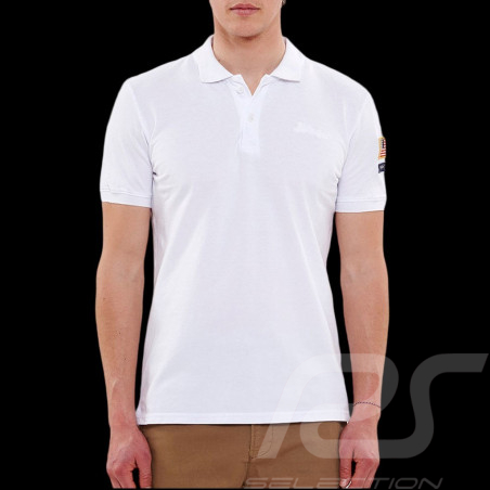 Polo Steve McQueen US Star & Stripes Blanc - homme