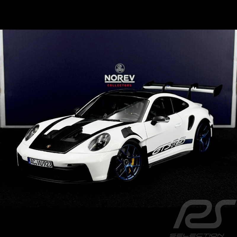Porsche 911 GT3 RS Type 992 Pack Weissach 2022 Weiß / Indigoblau 1/18 Norev 187353