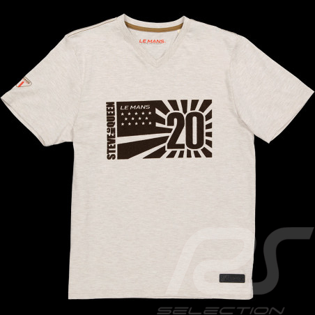 T-shirt Steve McQueen Le Mans n° 20 Drapeau Sable SQ242SSM05-602 - Homme