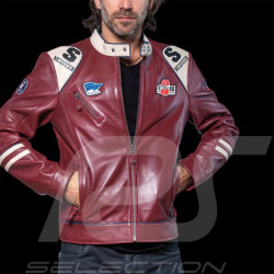 Steve McQueen Jacke Riverside Raceway 1966 Leder Dunkelrot 27493-4010 - Herren