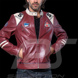 Steve McQueen Jacke Riverside Raceway 1966 Leder Dunkelrot 27493-4010 - Herren