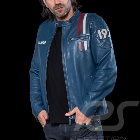 Steve McQueen Jacke Le Mans 1971 Leder Königsblau 27502-0012 - Herren