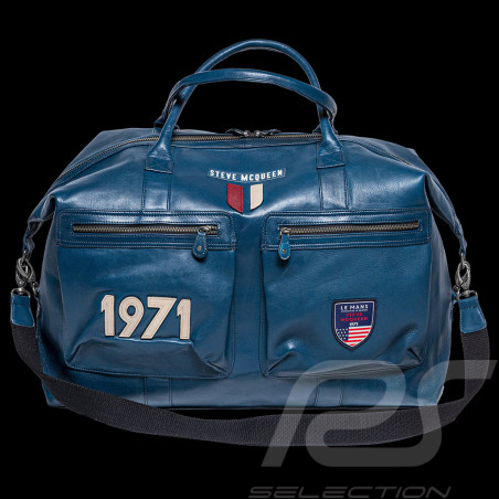 Maxi Leather bag Steve McQueen Le Mans 1971 Weekender 72h Royal Blue 27489-0012