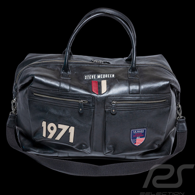Très grand sac Cuir Steve McQueen Le Mans 1971 Weekender 72h Noir 27489-3046