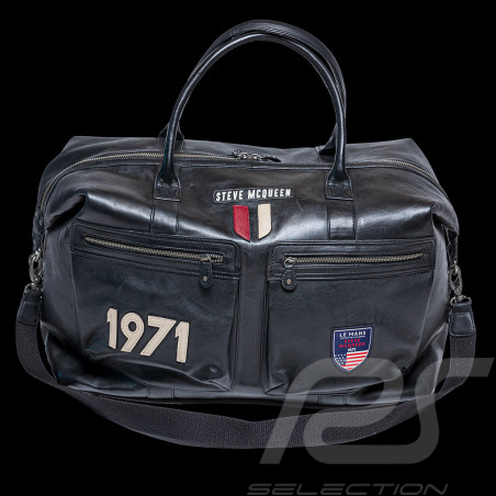 Maxi Ledertasche Steve McQueen Le Mans 1971 Weekender 72h Schwarz 27489-3046