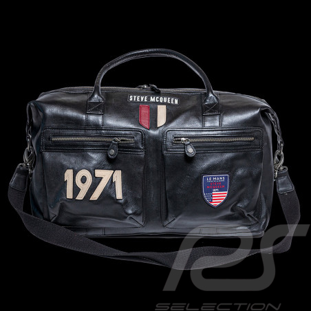 Big Leather bag Steve McQueen Le Mans 1971 Weekender 48h Black 27490-3046