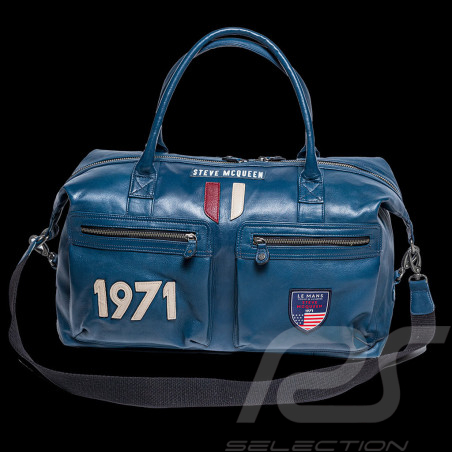 Big Leather bag Steve McQueen Le Mans 1971 Weekender 48h Royal Blue 27490-0012