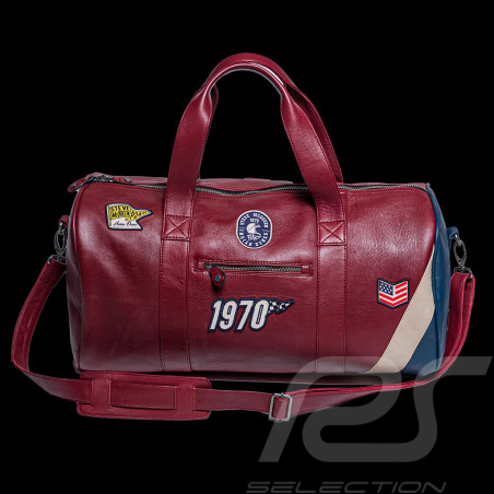 Leather Sport Bag Steve McQueen Indian Dunes 1970 Motocross Dark Red 27481-4010