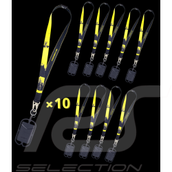 Lot de 10 Porte-clés Porsche Tour de Cou noir / jaune GT4 Clubsport Collection WAP3400020LCLS