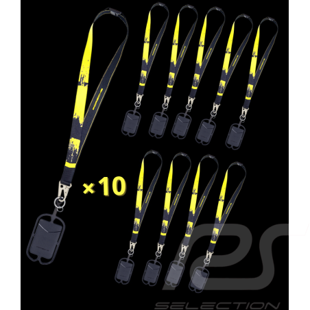 Lot de 10 Porte-clés Porsche Tour de Cou noir / jaune GT4 Clubsport Collection WAP3400020LCLS