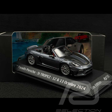 Porsche 718 Spyder RS Type 982 2024 Paradis Porsche St Tropez 2024 Gris Vanadium Métallisé 1/43 Spark WAP0202140RSPY