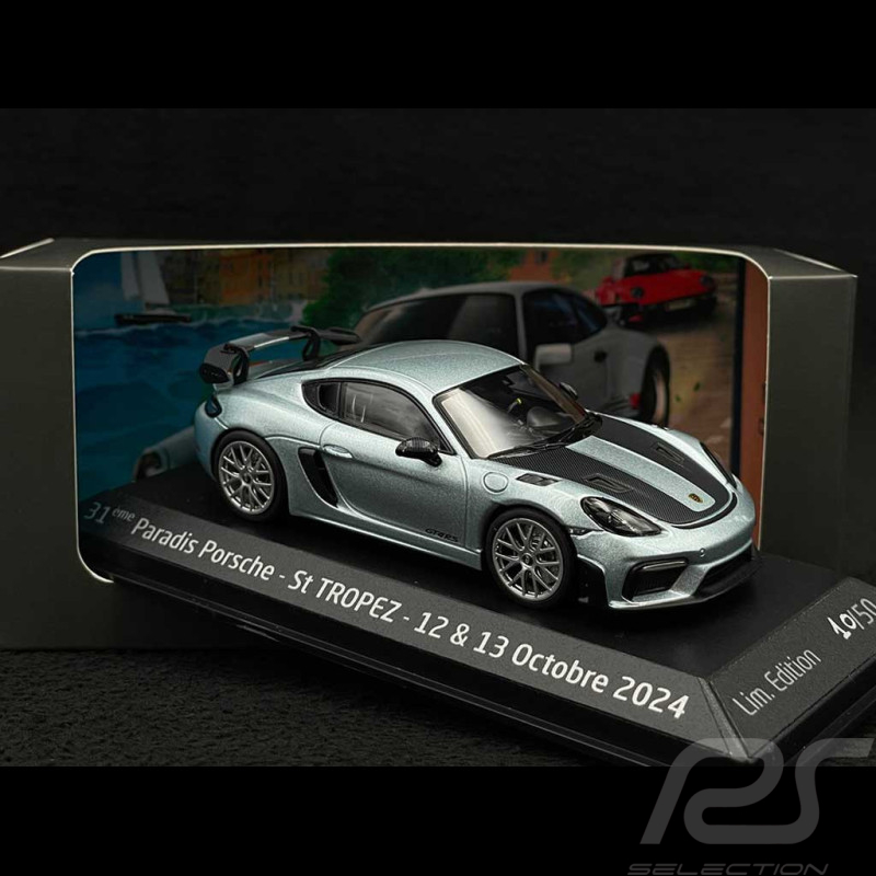Porsche 718 Cayman GT4 RS 2022 Paradis Porsche St Tropez 2024 Azzuro Thetys Metallic 1/43 Minichamps WAP0200020NGT4