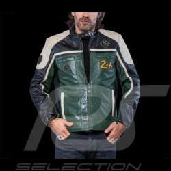 Leather Jacket 24h Le Mans Dark Green Lino 27475-3037 - men