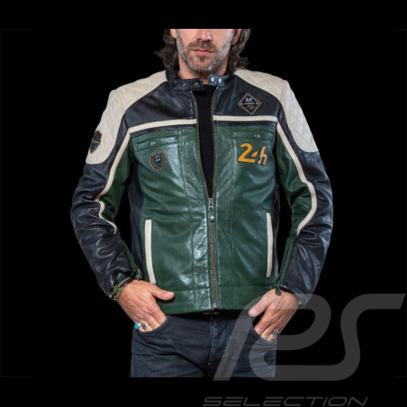 Leather Jacket 24h Le Mans Dark Green Lino 27475-3037 - men