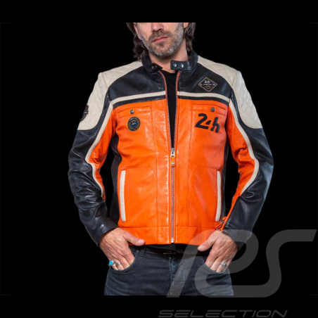 Leather Jacket 24h Le Mans Orange Lino 27475-2090 - men