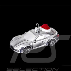 Boule de Noël Porsche 911 Turbo avec Bonnet de Noël Argent GT Métallisé WAP0500080SWBS