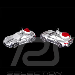 Boule de Noël Porsche 911 Turbo avec Bonnet de Noël Argent GT Métallisé WAP0500080SWBS