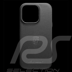 Coque Porsche Boxster iPhone 16 Pro en Cuir Noir WAP0300010SBXS