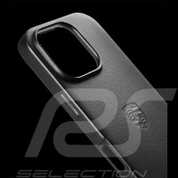 Coque Porsche Boxster iPhone 16 Pro en Cuir Noir WAP0300010SBXS