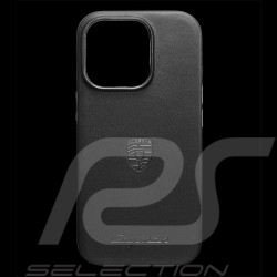 Coque Porsche Cayman iPhone 16 Pro en Cuir Noir WAP0300020SCAY