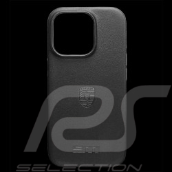 Coque Porsche 911 iPhone 16 Pro en Cuir Noir WAP0300030S911