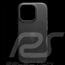 Coque Porsche Macan iPhone 16 Pro en Cuir Noir WAP0300040SMAC