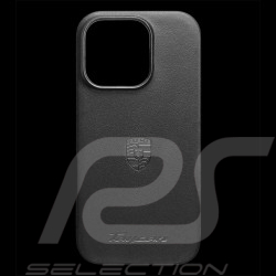 Coque Porsche Taycan iPhone 16 Pro en Cuir Noir WAP0300050STAY