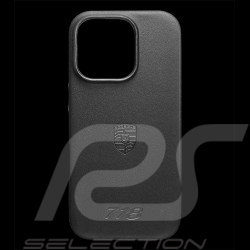 Coque Porsche 718 iPhone 16 Pro en Cuir Noir WAP0300060S718