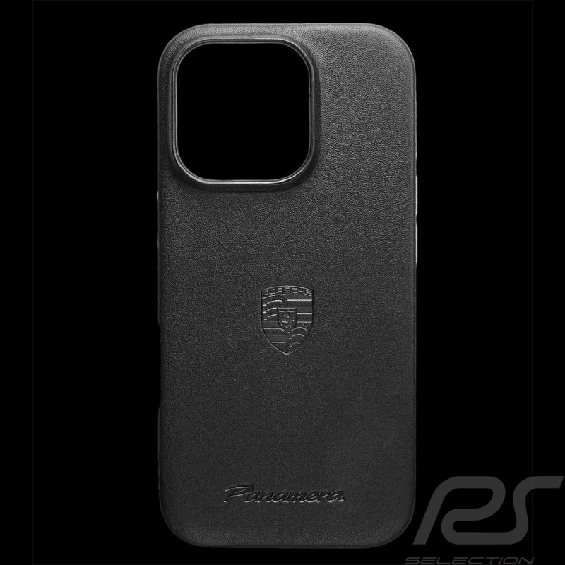 Porsche Hülle Panamera iPhone 16 Pro Schwarz Leder WAP0300090SPAN