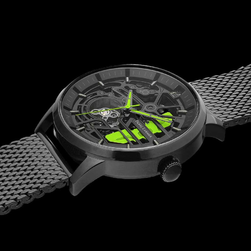 Paddock Automatic Watch Black / Green Leather or Metal bracelet Made in ...