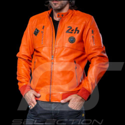 Leather Jacket 24h Le Mans Orange Travis 27477-2090 - men