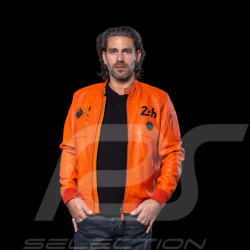 Leather Jacket 24h Le Mans Orange Travis 27477-2090 - men