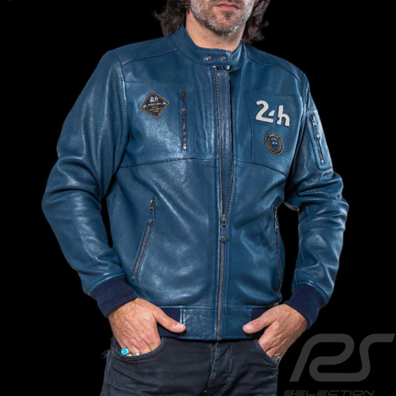 Lederjacke 24h Le Mans Royal Blau Travis 27477-0012 - herren